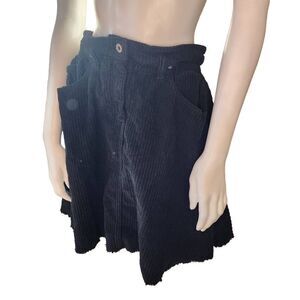 NWT Dixie Black Ribbed Corduroy Pockets Skirt (XXL)